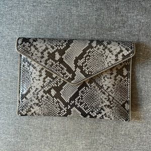 Rebecca minkoff snake print clutch